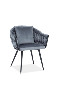 Nuvo velvet czarny stelaż / szary  bluvel 14