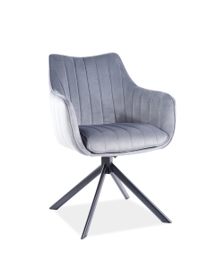 Azalia velvet czarny stelaż / szary bluvel 14