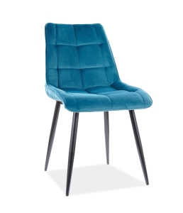 Chic velvet czarny stelaż / turkus bluvel 85