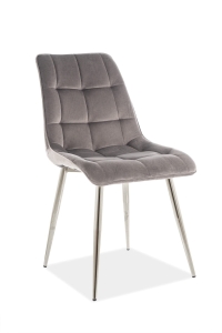 Chic velvet srebrny stelaż / szary bluvel 14