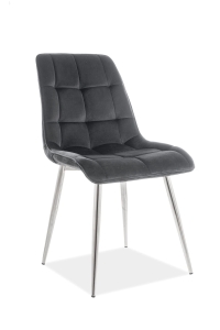 Chic velvet srebrny stelaż / czarny bluvel 19