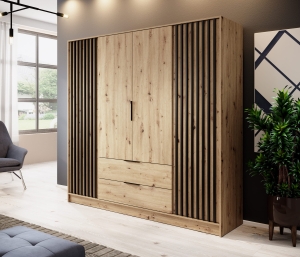 Nelly 4D dąb artrisan / czarny bez lustra    