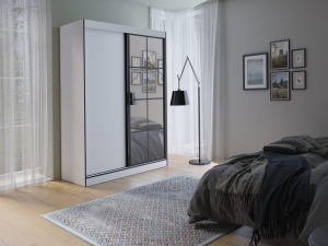 Szafa OSLO II 150cm biały / czarny 