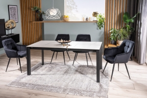 Metropol ceramic biały efekt marmuru / czarny mat 120(180)X80