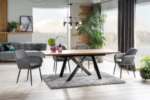 Capitol dąb / czarny stelaż 160(200)X90