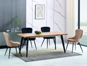 Fresno dąb artrisan / czarny stelaż 120(180)x80