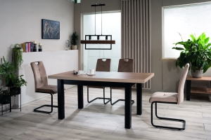 Presto dąb artrisan / czarny 140(218)x80