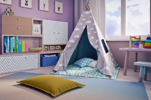 Pufa dziecięca Bari musztarda