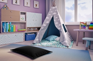 Pufa dziecięca Bari czarna