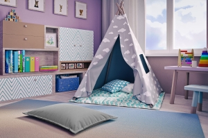 Pufa dziecięca Bari szary