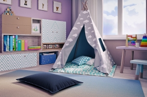 Pufa dziecięca Bari ciemny granat