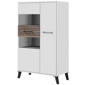 Witryna CARLO 3 - biały/dąb flagstaff