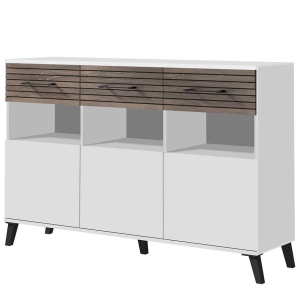 Komoda CARLO 5 - biały/dąb flagstaff