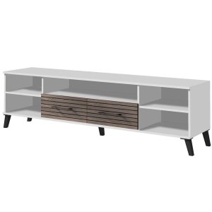 RTV CARLO 6 - biały/dąb flagstaff