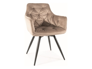 KRZESŁO MANGO VELVET STELAŻ CZARNY/BLUVEL C.BEŻ 40