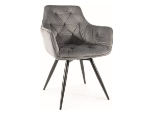 KRZESŁO MANGO VELVET STELAŻ CZARNY/BLUVEL SZARY 14
