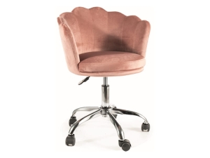 FOTEL OBROTOWY ROSE VELVET RÓŻ ANTYCZNY BLUVEL 52