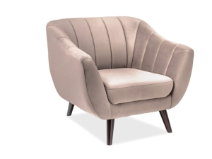 FOTEL ELITE 1 VELVET BEŻ BLUVEL 28 / WENGE