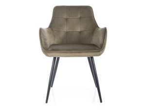 KRZESŁO LEMON VELVET CZARNY STELAŻ/OLIWKA BLUVEL 77