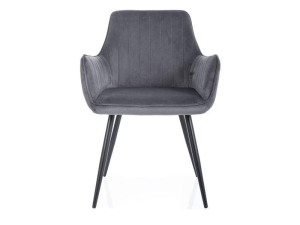 KRZESŁO APPLE VELVET CZARNY STELAŻ/ SZARY BLUVEL 14