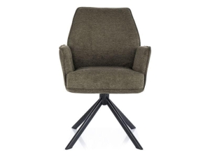 KRZESŁO HUGO BREGO CZARNY STELAŻ / OLIWKA 77