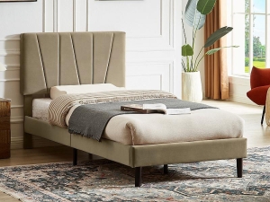 ŁÓŻKO SAVANA VELVET 90X200 KOLOR BEŻ TAP.28