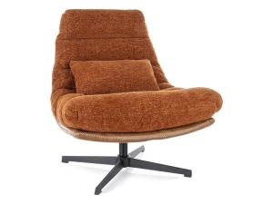 FOTEL FELICIA RAVEN CYNAMONOWY 44/ SKÓRA SYNT. BRĄZ TAP.233