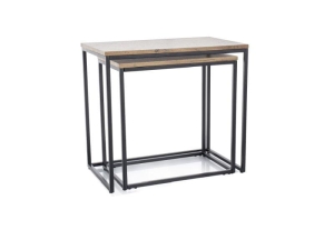 ŁAWA DOBLO DĄB ARTISAN/CZARNY (ZESTAW)