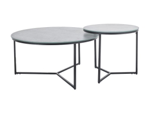 ŁAWA PALERMO II SZARY EFEKT MARMURU/CZARNY FI80 FI50 (ZESTAW)