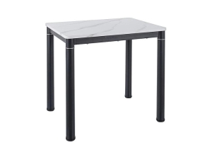 STÓŁ DAMAR BIAŁY EFEKT MARMURU/CZARNY MAT 80X60