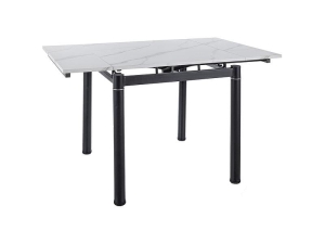 STÓŁ GD082 BIAŁY EFEKT MARMURU/CZARNY MAT 80(131)x80