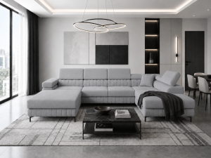 Narożnik VERONA U plamoodporny z funkcją spania – Monolith 85 – prawy