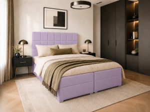 Łóżko boxspring NELA 160x200 z pojemnikami na pościel - monolith 62