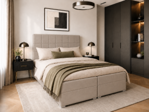 Łóżko boxspring NELA 160x200 z pojemnikami na pościel - paros 02