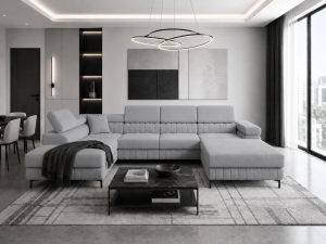 Narożnik VERONA U plamoodporny z funkcją spania – Monolith 85 – lewy