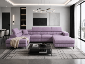 Narożnik VERONA U plamoodporny z funkcją spania – Monolith 62 – lewy
