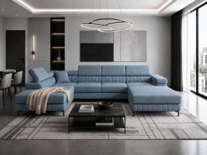Narożnik VERONA U plamoodporny z funkcją spania – Monolith 72 – lewy