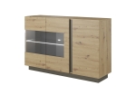 Arco komoda 138 z szybą dąb artrisan/szary grafit